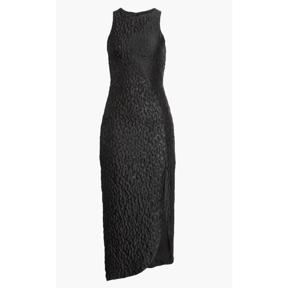 Brandon Maxwell Sleeveless Jacquard Leopard Print Dress in black Small $1695 - Picture 5 of 7